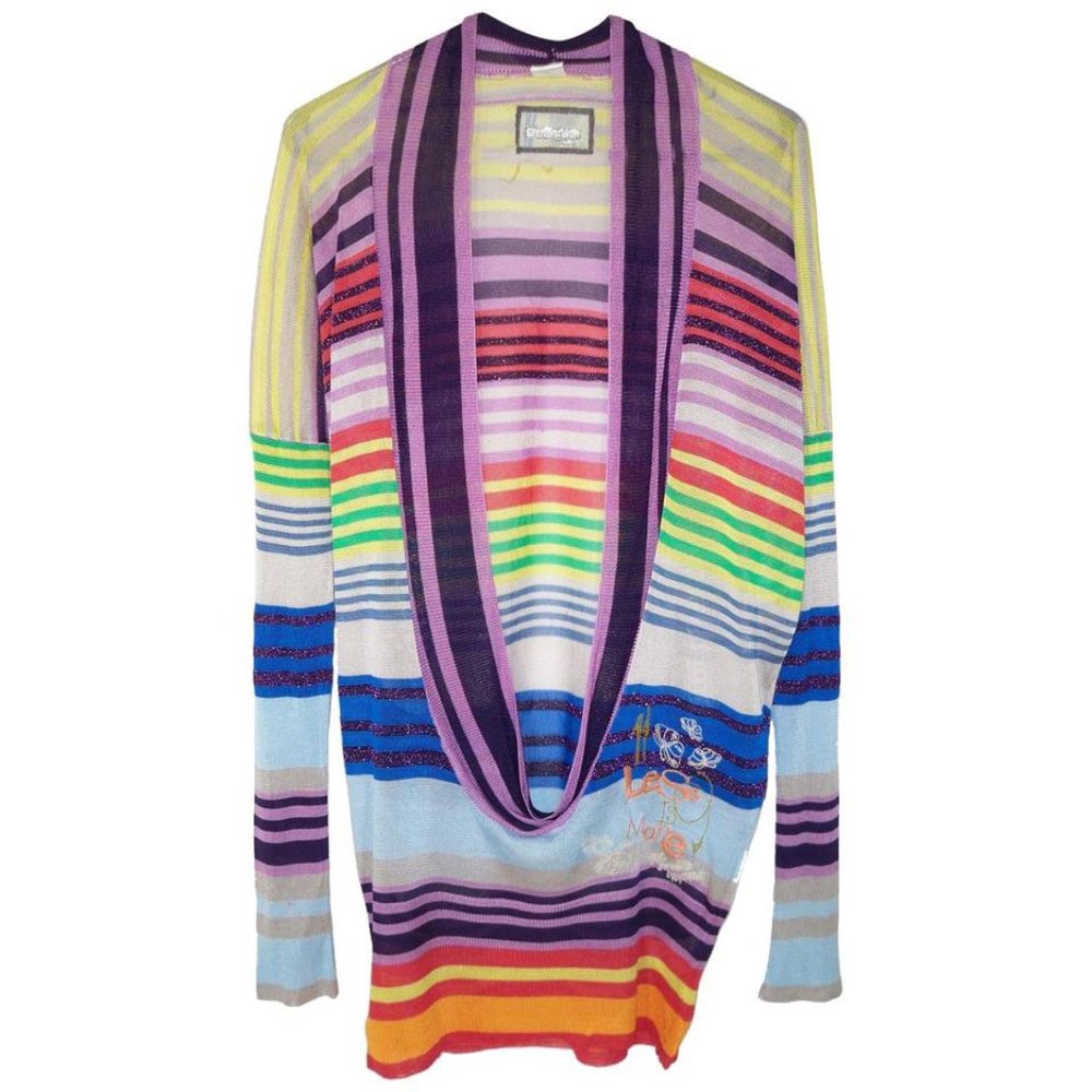 Desigual Albacete Sweater Cowl Neck Stripe Drape M